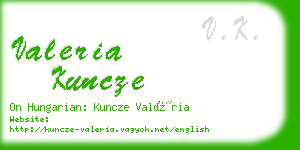 valeria kuncze business card